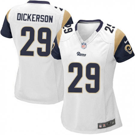 WoMen Los Angeles Rams 29 Eric Dickerson White Stitched NFL Jersey