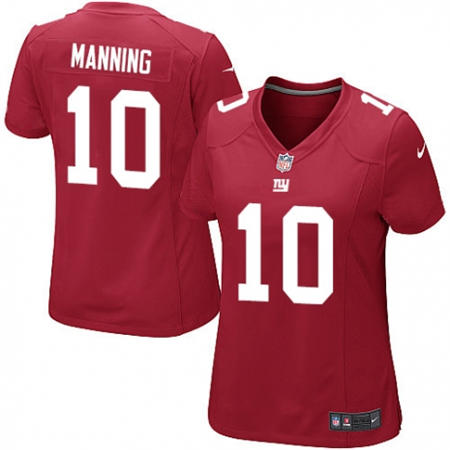 WoMen New York Giants 10 Eli Manning Red Alternate Stitched NFL Jersey