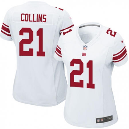 WoMen New York Giants 21 Landon Collins White Stitched NFL Jersey
