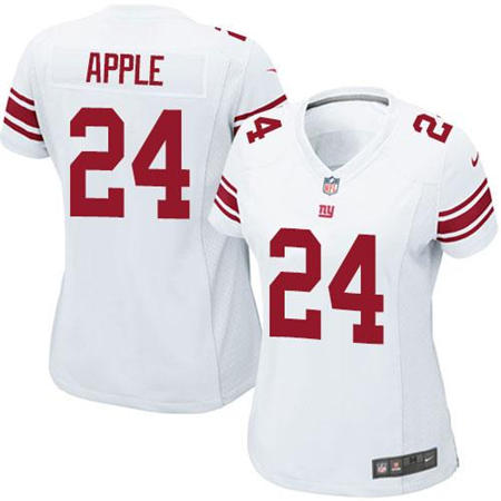 WoMen New York Giants 24 Eli Apple White Stitched NFL Jersey