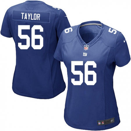 WoMen New York Giants 56 Lawrence Taylor Royal Blue Team Color Stitched NFL Jersey