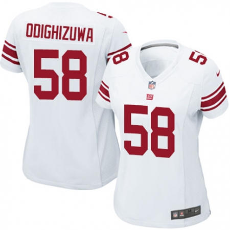 WoMen New York Giants 58 Owa Odighizuwa White Stitched NFL Jersey