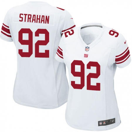 WoMen New York Giants 92 Michael Strahan White Stitched NFL Jersey
