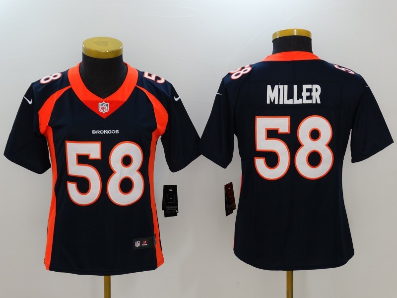 Women's Denver Broncos #58 Von Miller Blue 2017 Vapor Untouchable Limited Stitched Jersey