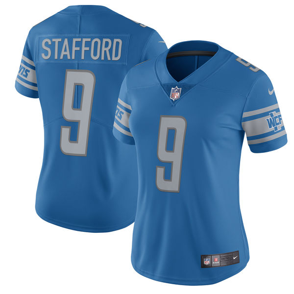Women's Detroit Lions #9 Matthew Stafford Light Blue 2017 Vapor Untouchable Limited Stitched Jersey