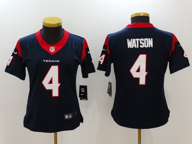Women's Houston Texans 4 J.J Deshaun Watson Blue 2017 Vapor Untouchable Limited Stitched Jersey