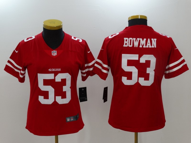 Women's San Francisco 49ers #53 NaVorro Bowman Red 2017 Vapor Untouchable Limited Stitched Jersey