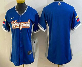 Women's Venezuela Blank Blue 2026 World Baseball Classic Cool Base Jersey