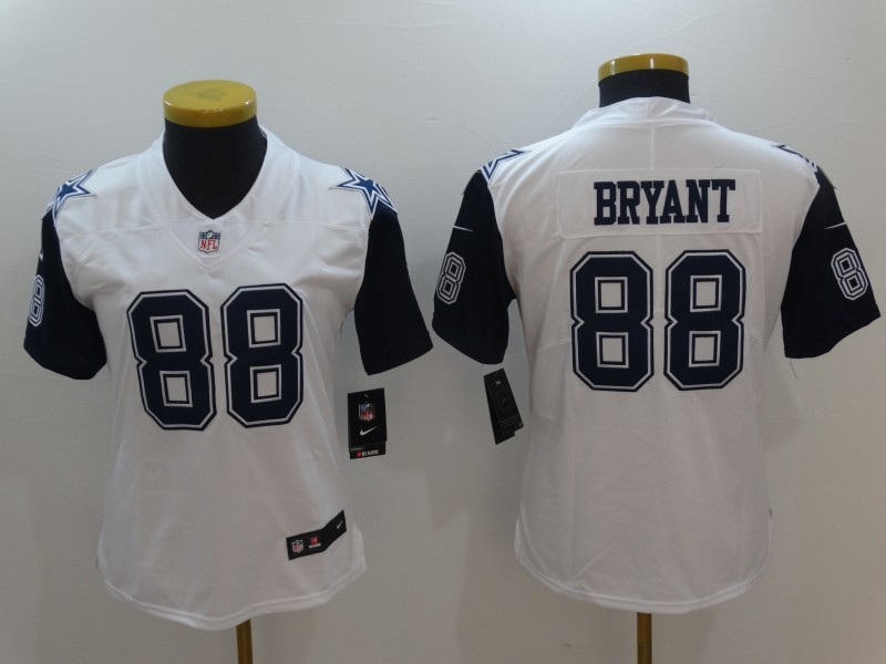 Women Dallas Cowboys 88 Dez Bryant Limited White Rush NFL Jersey