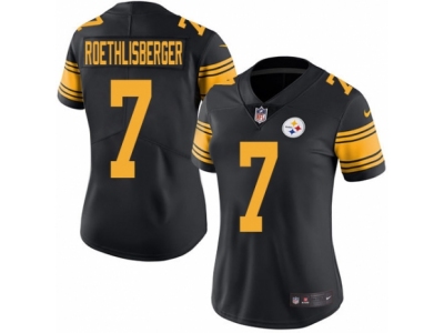 Women Pittsburgh Steelers 7 Ben Roethlisberger Limited Black Rush NFL Jersey