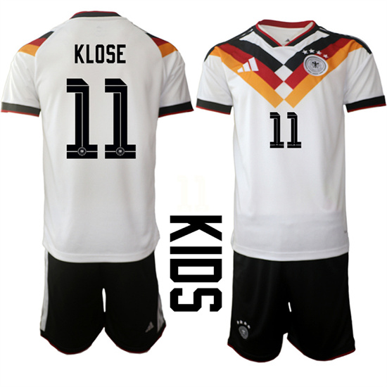 Youth Germany 11 KLOSE National Team FIFA x World Cup 2026 Home White On Field Kids Jersey