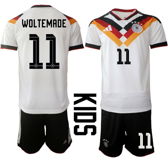 Youth Germany 11 WOLTEMADE National Team FIFA x World Cup 2026 Home White On Field Kids Jersey
