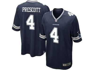 Youth Dallas Cowboys 4 Dak Prescott Navy Blue Team Color Stitched NFL Elite Jersey