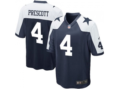 Youth Dallas Cowboys 4 Dak Prescott Navy Blue Thanksgiving Throwback Stitched NFL Elite Jersey
