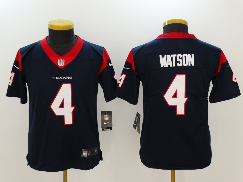 Youth Houston Texans 4 J.J Deshaun Watson Blue 2017 Vapor Untouchable Limited Stitched Jersey