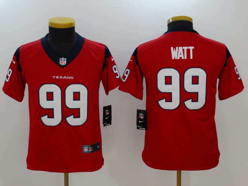 Youth Houston Texans 99 J.J Watt Red 2017 Vapor Untouchable Limited Stitched Jersey