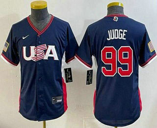 Youth USA 99 Aaron Judge Navy 2026 World Baseball Classic Cool Base Jersey